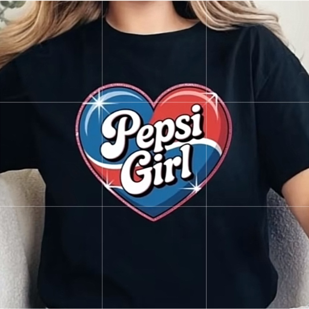 Handmade Pepsi Black and Red Short Sleeve Tee. NWOT